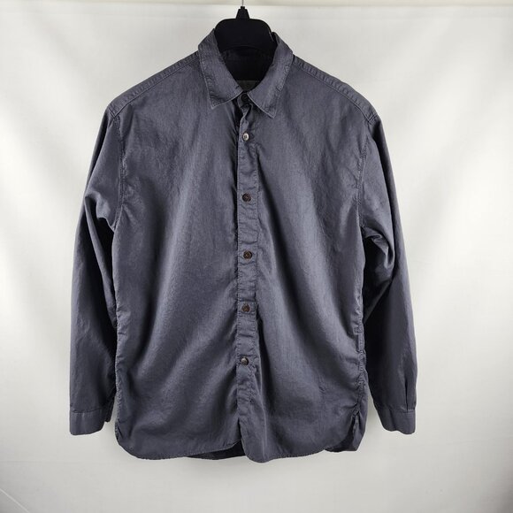 Zegna S Sport Shirt Medium Gray L/S Button Up Made in Italy - Picture 1 of 6